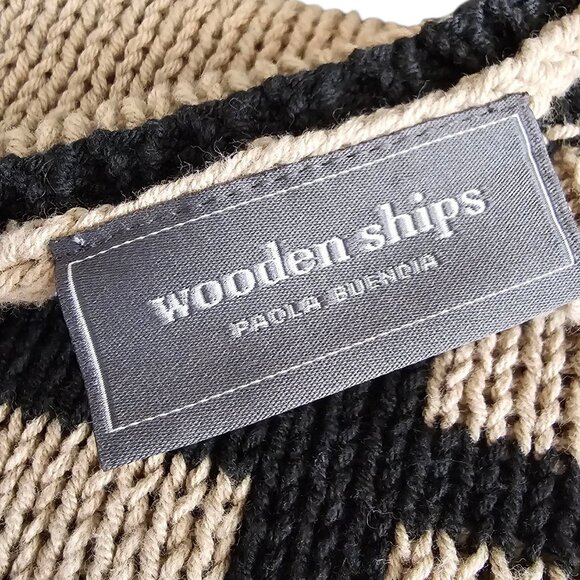Wooden Ships Paola Buendia Nautical Loose Knit Sweater, Stretch, Size M/L - Picture 5 of 8